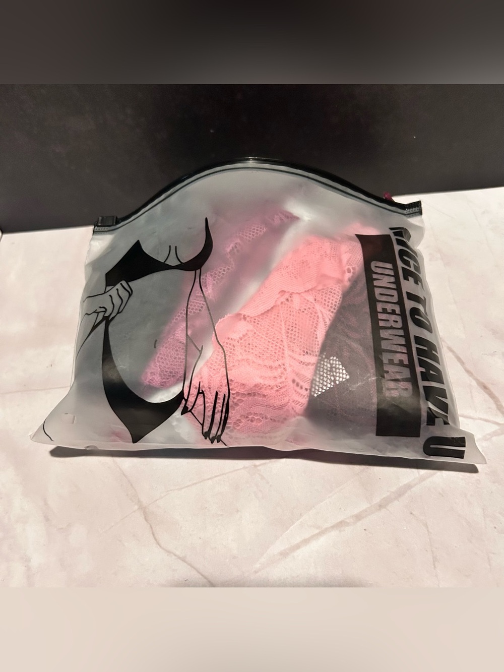 Pink Lace Hipster Panties in Travel Pouch - Set of 6
